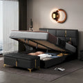2-Pieces Bedroom Sets Queen Size Bed with Storage Ottoman