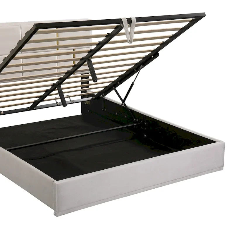 2-Pieces Bedroom Sets Queen Size Bed with Storage Ottoman