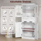 Bathroom Cabinet, Tall Kitchen Pantry Cabinet with Doors and Adjustable Shelf