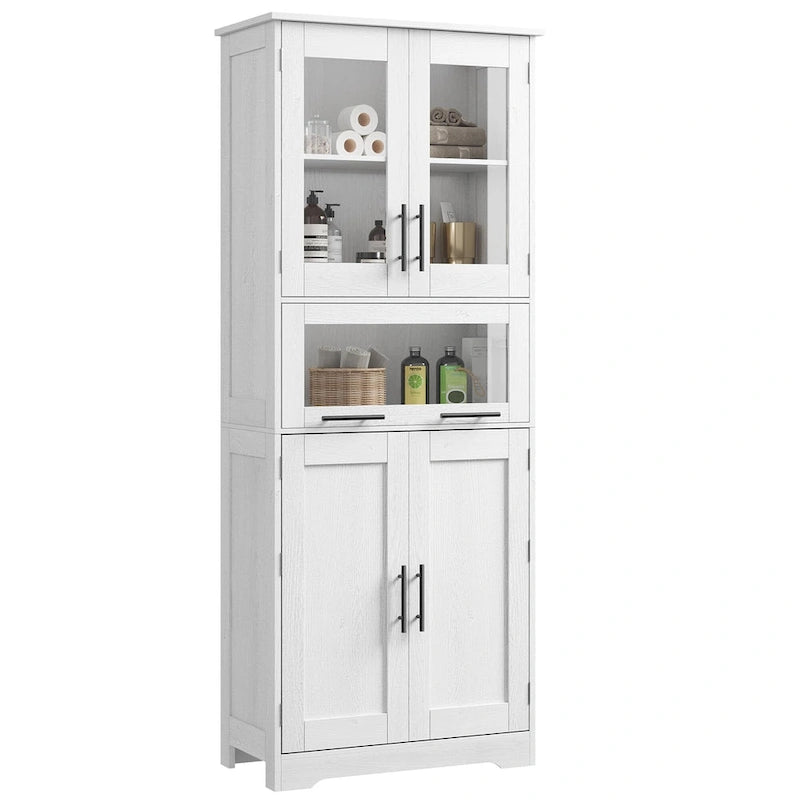 Bathroom Cabinet, Tall Kitchen Pantry Cabinet with Doors and Adjustable Shelf
