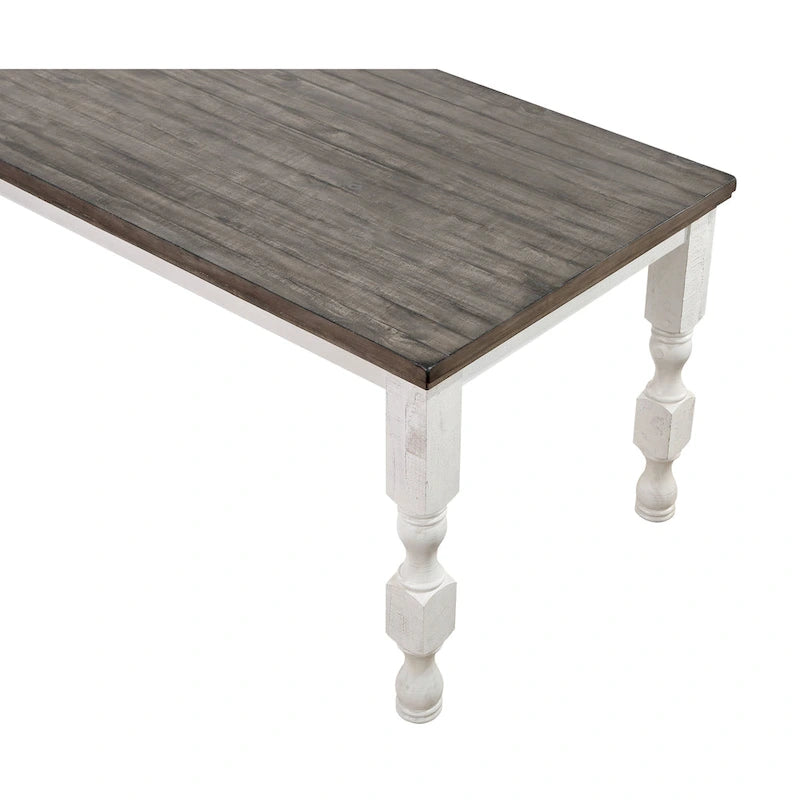 Furniture of America Ionessa Rustic Antique White 79-inch Counter Height Table