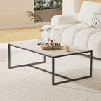 Frame Coffee Table Rectangular Cocktail Table Marble Metal Sofa Table