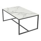 Frame Coffee Table Rectangular Cocktail Table Marble Metal Sofa Table