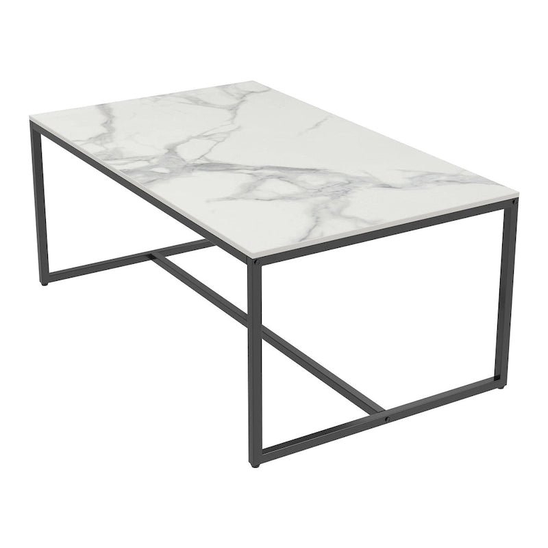 Frame Coffee Table Rectangular Cocktail Table Marble Metal Sofa Table