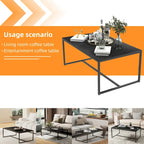 Frame Coffee Table Rectangular Cocktail Table Marble Metal Sofa Table