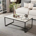 Frame Coffee Table Rectangular Cocktail Table Marble Metal Sofa Table