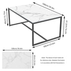 Frame Coffee Table Rectangular Cocktail Table Marble Metal Sofa Table