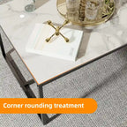 Frame Coffee Table Rectangular Cocktail Table Marble Metal Sofa Table