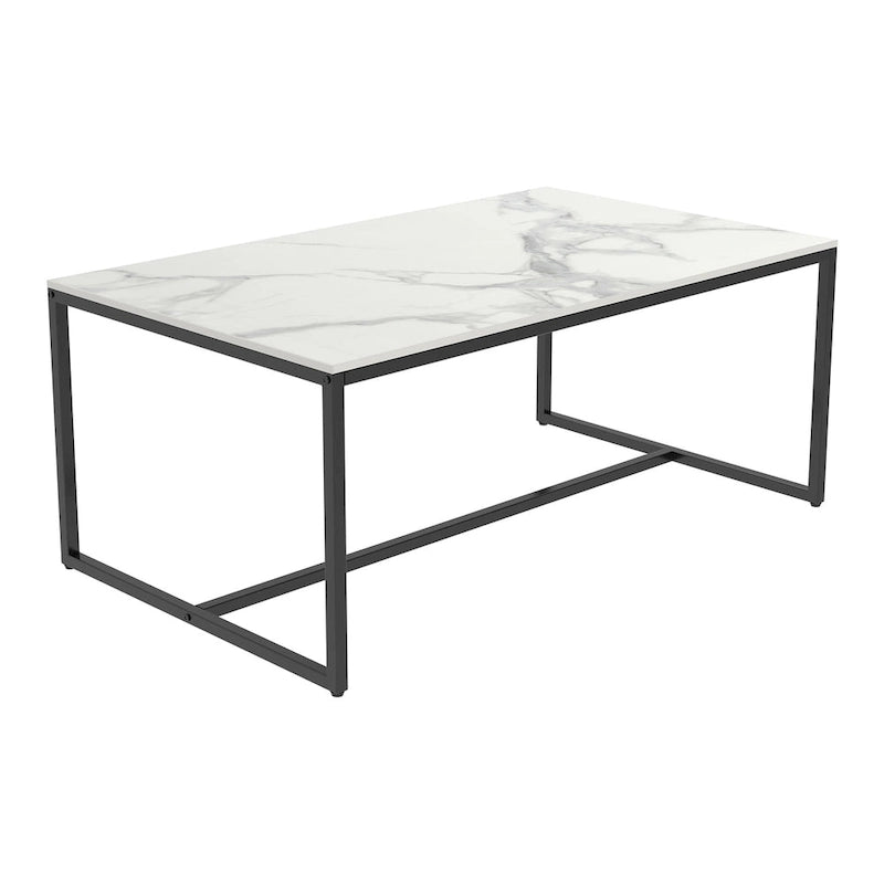 Frame Coffee Table Rectangular Cocktail Table Marble Metal Sofa Table