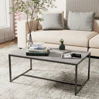 Frame Coffee Table Rectangular Cocktail Table Marble Metal Sofa Table