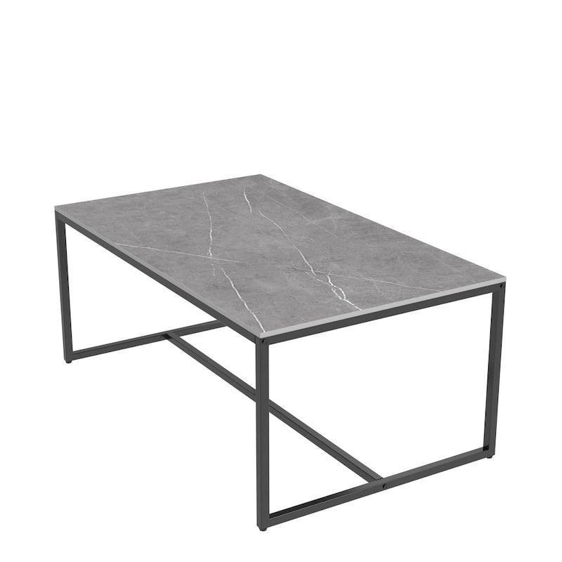 Frame Coffee Table Rectangular Cocktail Table Marble Metal Sofa Table