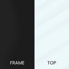 Glass Living Room Coffee Table with Round Metal Frame