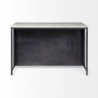 Fieri White Marble Top W/black Solid Iron Frame Kitchen Island - 58"w X 32"d X 37"h - Photo 5