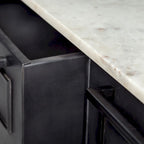 Fieri White Marble Top W/black Solid Iron Frame Kitchen Island - 58"w X 32"d X 37"h - Photo 7