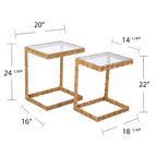 SEI Furniture Ivyside Coastal Natural Woven Fiber Glass End Nesting C Tables