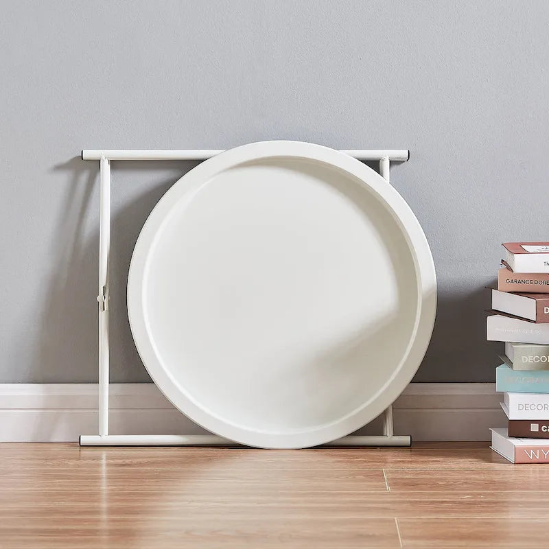 VECELO Modern Side Table with Round Removable Tray,Beige (Set of 1/Set of 2)