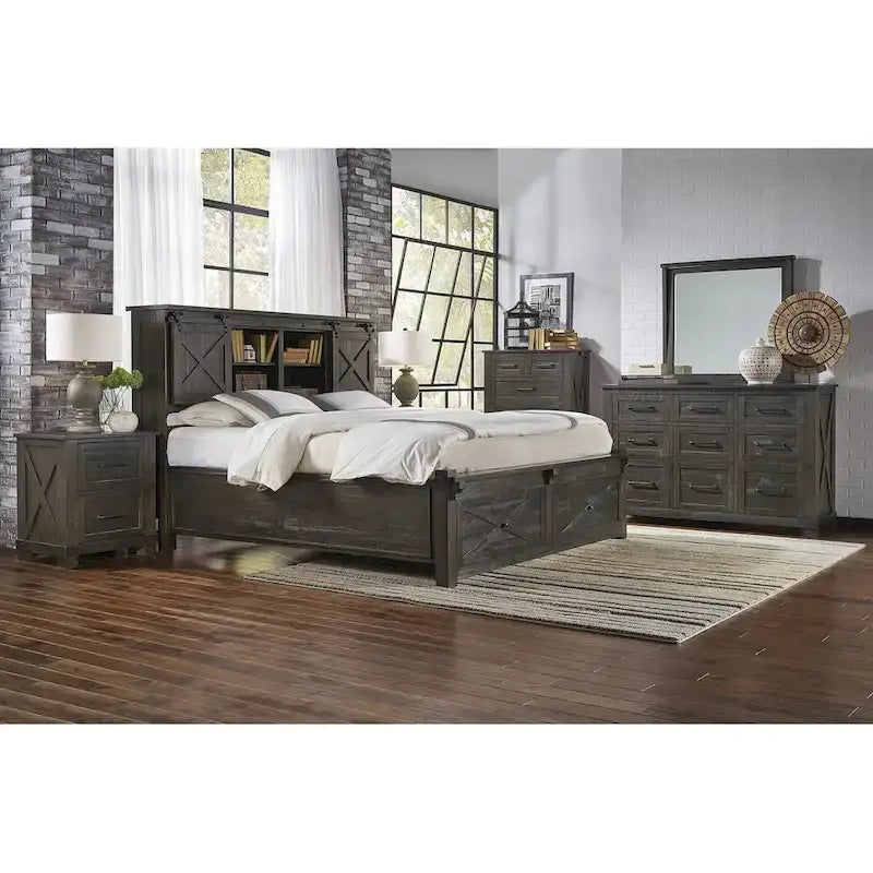Particle Board Simply Solid Sharla Solid Wood 6 - Piece Storage Bedroom Collection - King - Photo 2