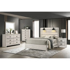 Edyth 5 Piece White LED Panel Bedroom Set - Full - Photo 1