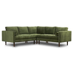 & Fabric 98" Corner Solid Wood Sectional Sofa