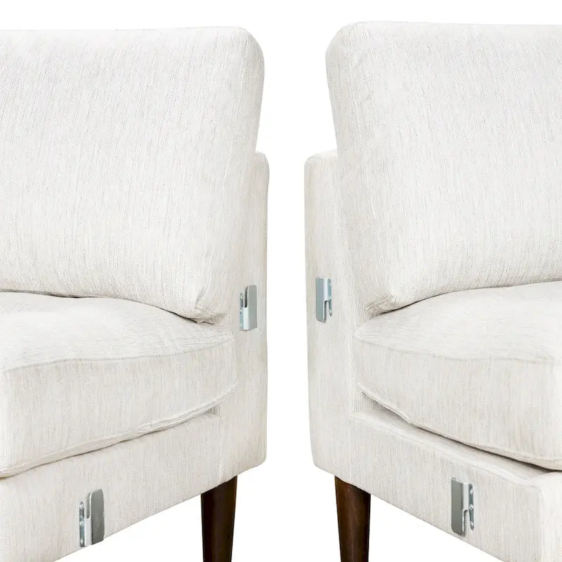 & Fabric 98" Corner Solid Wood Sectional Sofa - Photo 10