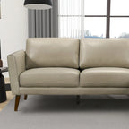 Living Room Corner Leather Solid Wood Sectional Sofa - Photo 13