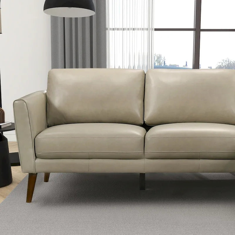 Living Room Corner Leather Solid Wood Sectional Sofa - Photo 13