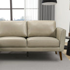 Living Room Corner Leather Solid Wood Sectional Sofa - Photo 16