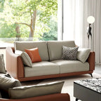 Modern Faux Leather 3-Seater Sofa with Black Legs - two seat