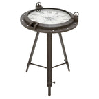Casa Cortes Industrial Metal Round Clock Coffee Table