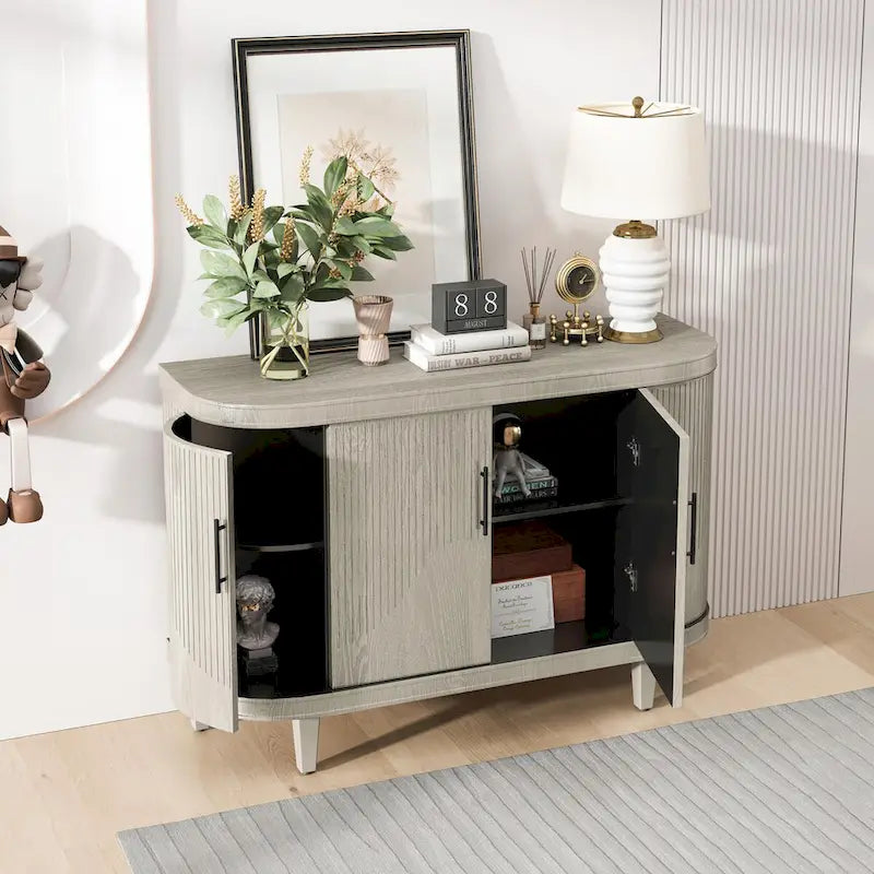 47.2-Inch Wooden Console Table & Coffee Bar Cabinet