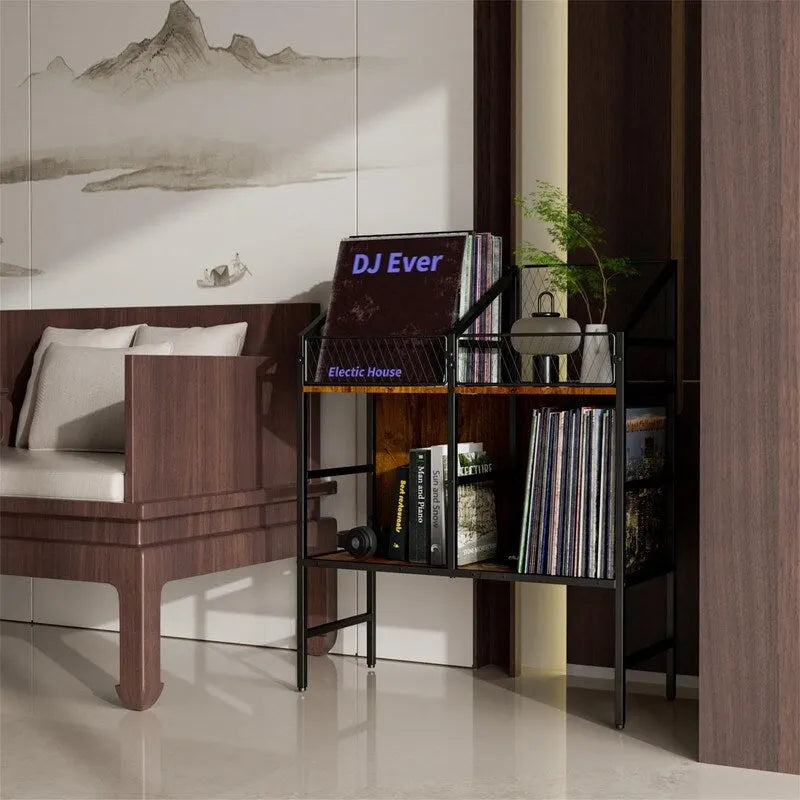 Vinyl Record Holder Storage Rack - 10D x 27.8W x 34.5H