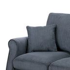 2 Piece Corduroy Upholstered Sofa Set with Thick Back and Seat