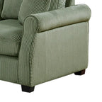 2 Piece Corduroy Upholstered Sofa Set with Thick Back and Seat