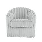2 Set Modern 49 Upholstered Plush Corduroy Swivel Barrel Accent Chair