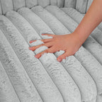 2 Set Modern 49 Upholstered Plush Corduroy Swivel Barrel Accent Chair