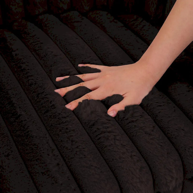 2 Set Modern 49 Upholstered Plush Corduroy Swivel Barrel Accent Chair