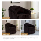 2 Set Modern 49 Upholstered Plush Corduroy Swivel Barrel Accent Chair