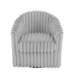 2 Set Modern 49 Upholstered Plush Corduroy Swivel Barrel Accent Chair