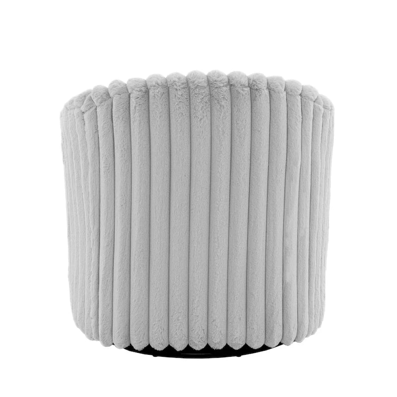 2 Set Modern 49 Upholstered Plush Corduroy Swivel Barrel Accent Chair