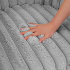 2 Set Modern 49 Upholstered Plush Corduroy Swivel Barrel Accent Chair