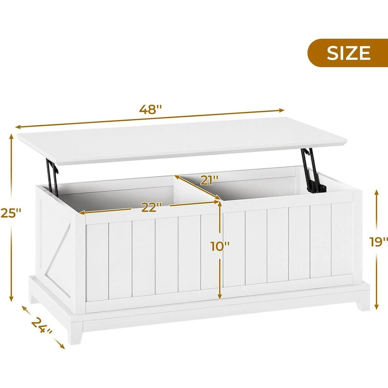 48 in Lift Top Coffee Table Storage Room Fence Design Farmhouse