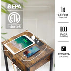 Set of 2 Nightstand with Charging Station