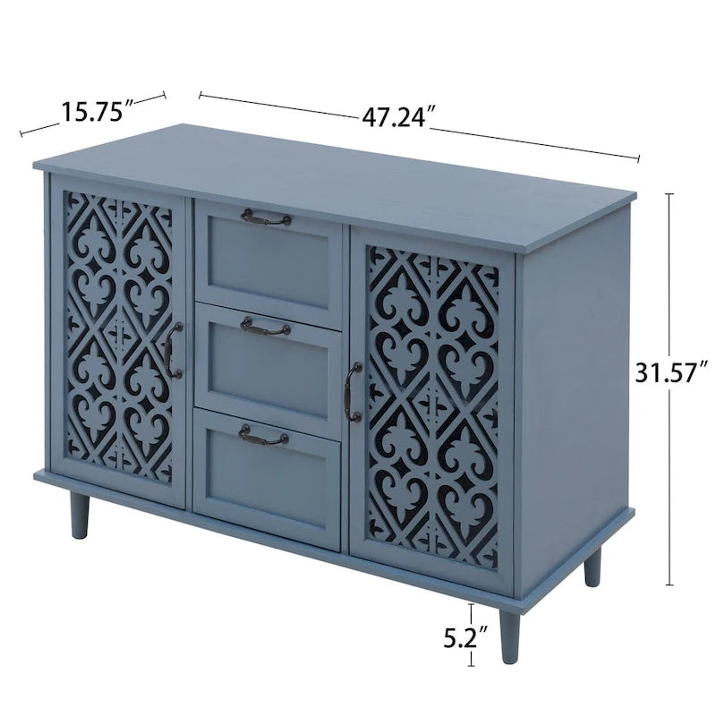 2 Door 3 Drawer Cabinet for Bedroom Living Room