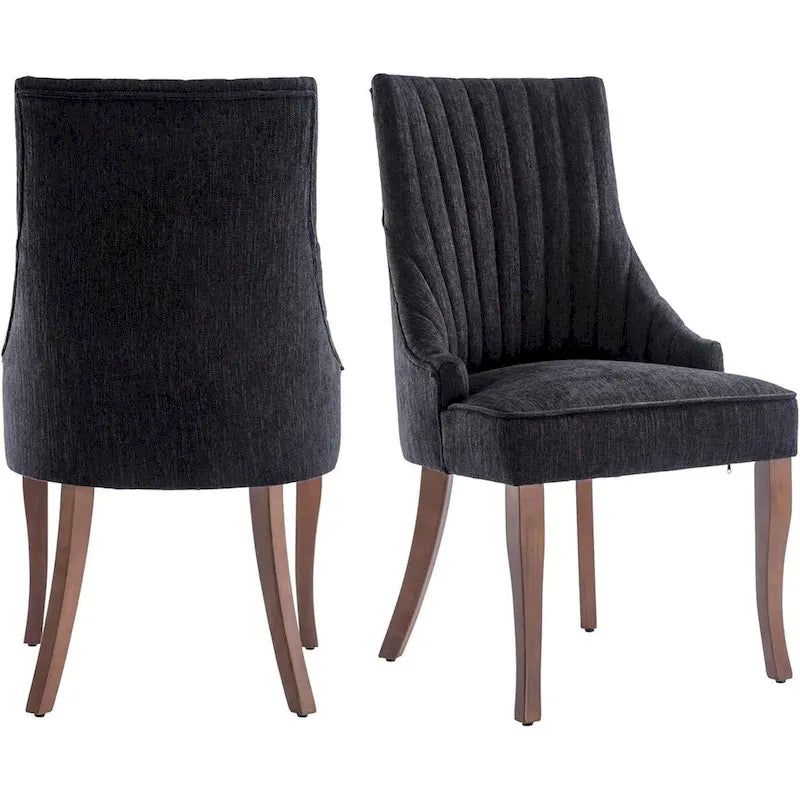 Wingback Upholstered Dining Chairs Set of 2, Fabric Side Dining Room Chairs, Living Room Chairs for Home Kitchen