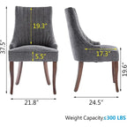 Wingback Upholstered Dining Chairs Set of 2, Fabric Side Dining Room Chairs, Living Room Chairs for Home Kitchen