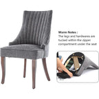 Wingback Upholstered Dining Chairs Set of 2, Fabric Side Dining Room Chairs, Living Room Chairs for Home Kitchen