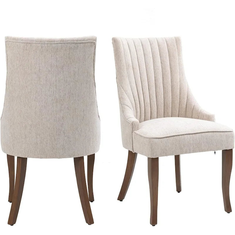 Wingback Upholstered Dining Chairs Set of 2, Fabric Side Dining Room Chairs, Living Room Chairs for Home Kitchen
