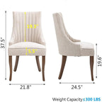 Wingback Upholstered Dining Chairs Set of 2, Fabric Side Dining Room Chairs, Living Room Chairs for Home Kitchen