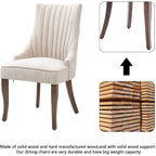 Wingback Upholstered Dining Chairs Set of 2, Fabric Side Dining Room Chairs, Living Room Chairs for Home Kitchen