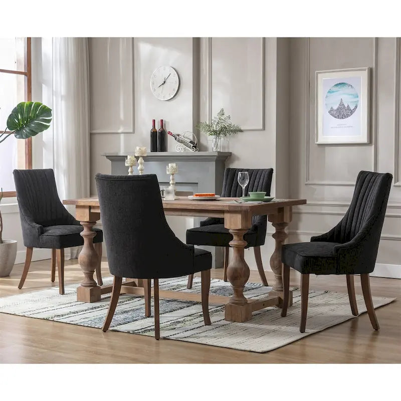 Wingback Upholstered Dining Chairs Set of 2, Fabric Side Dining Room Chairs, Living Room Chairs for Home Kitchen